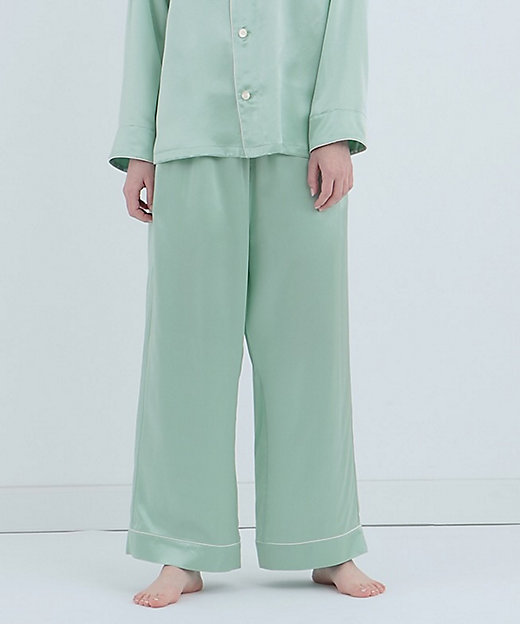 ボトムス】シルクパジャマ ジェンダーレス ミントグリーン | Foo Tokyo