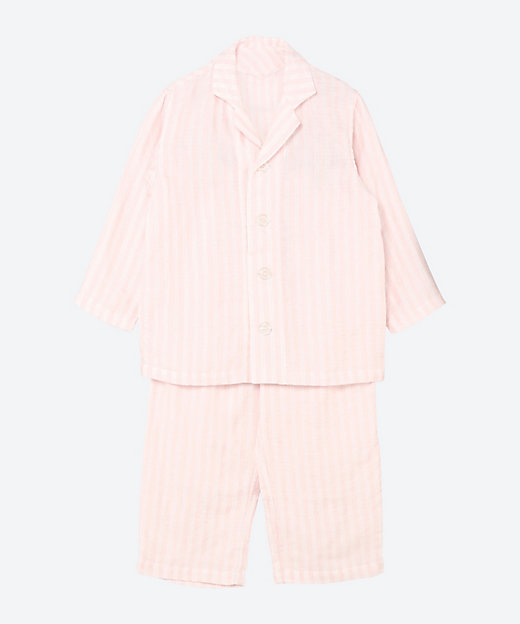 ◇新品 ウチノ マシュマロガーゼ パジャマL ピンク ストライプ UCHINO