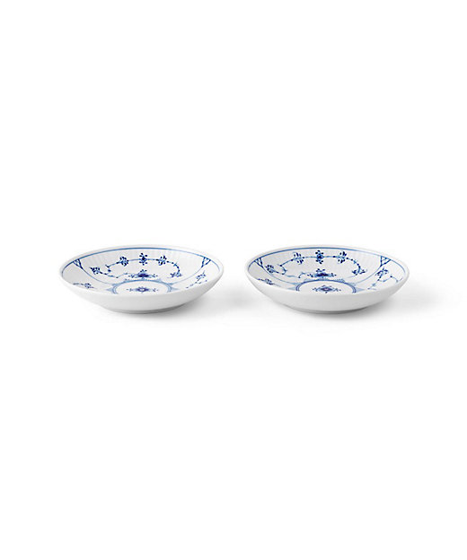 ブルーフルーテッド プレイン ディーププレートペア13cm | ROYAL
