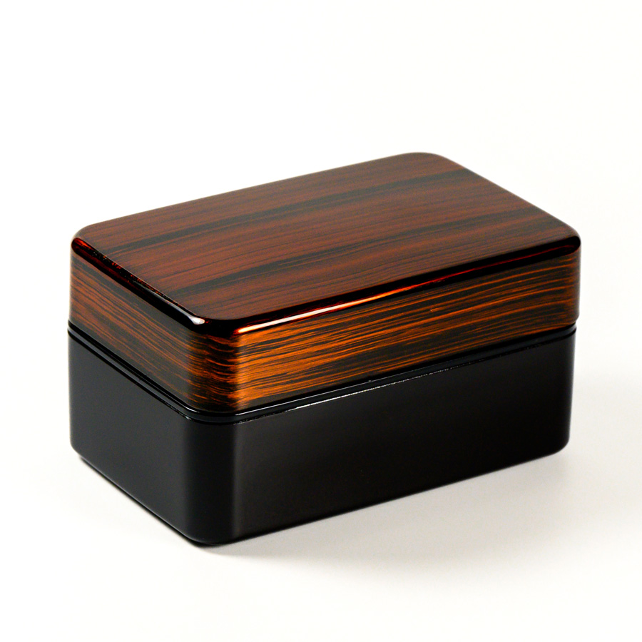 二段弁当箱 長角 白檀 ランチボックス 漆器の井助