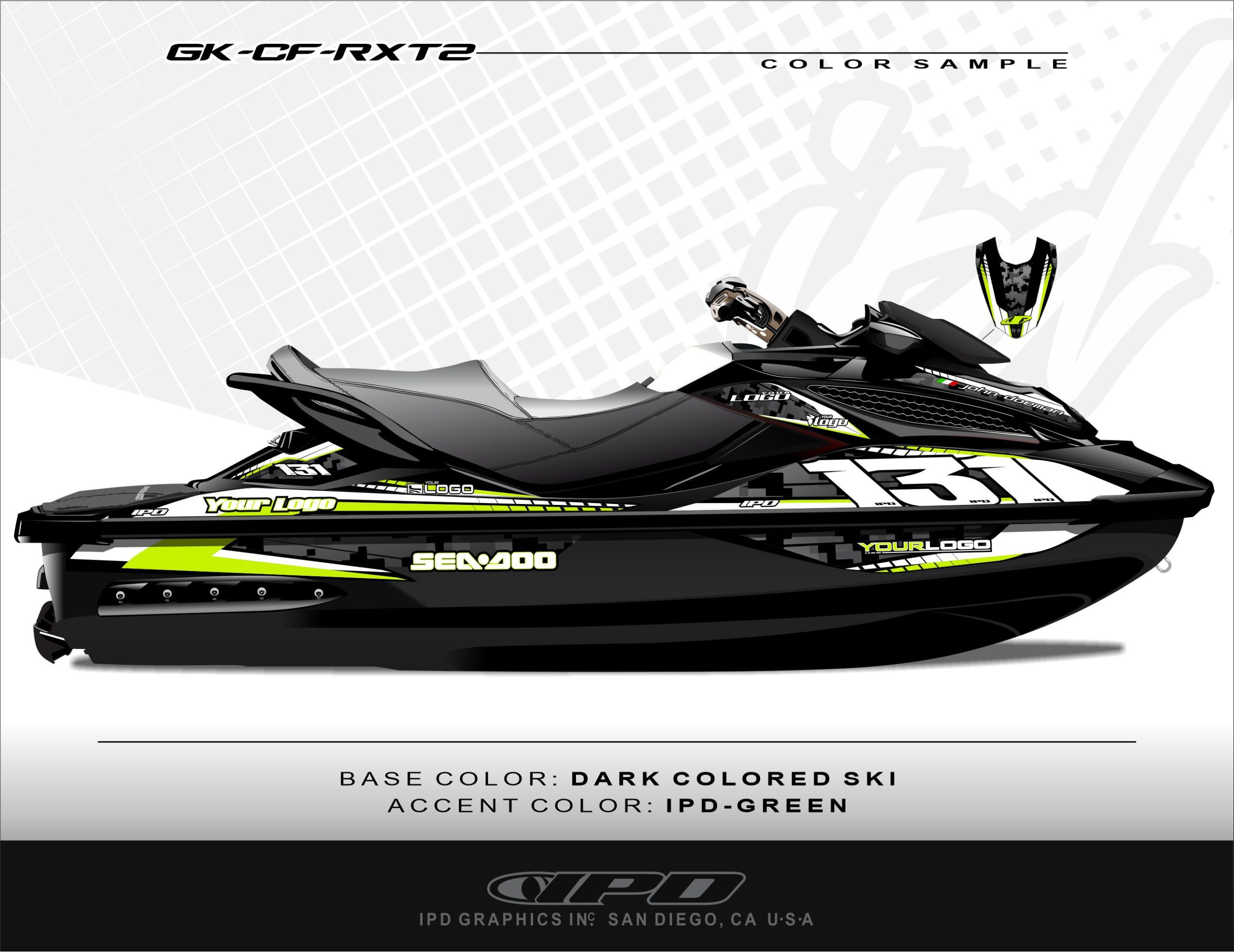 Kawasaki ZXI Graphics Kit (CF Design) - IPD Jet Ski Graphics