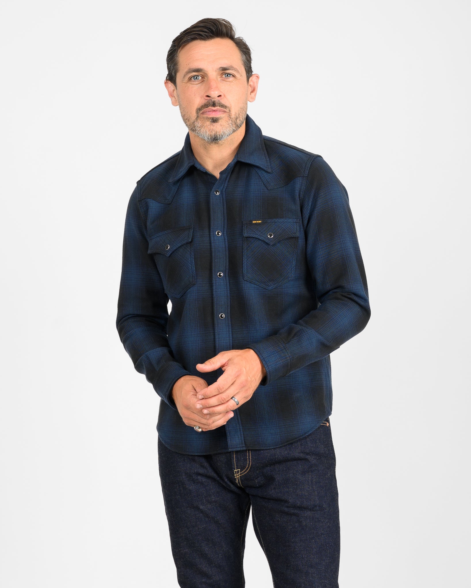 Iron Heart Japanese Ultra Heavy Flannel Ombré Check Western Shirt