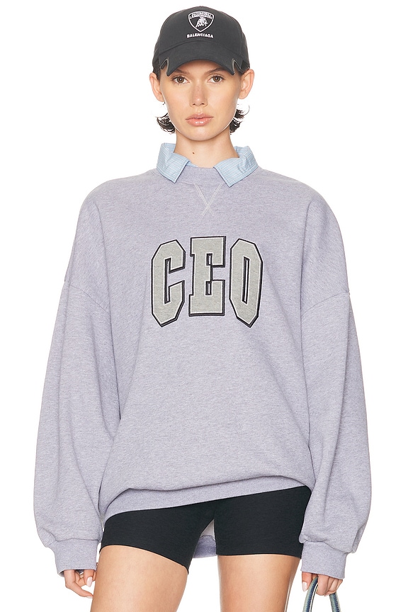 Acne Studios Franziska Hoodie in Pale Grey Melange | FWRD