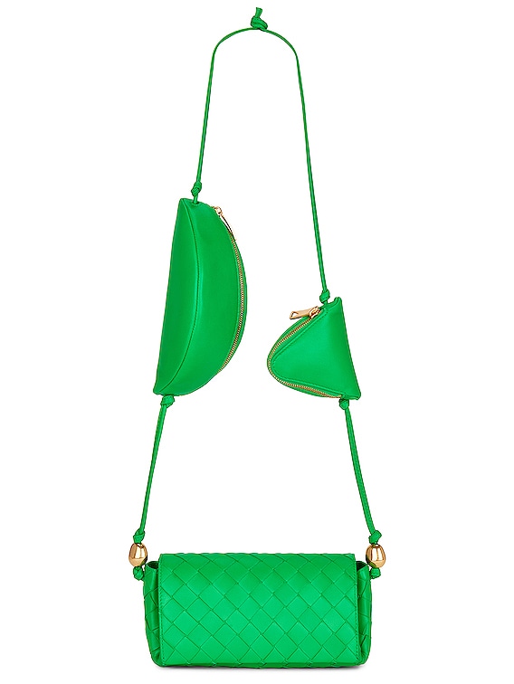 Bottega Veneta Multi Cross Body Pouch in Parakeet & Gold | FWRD