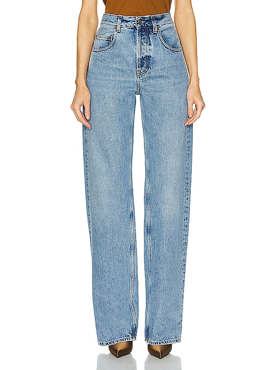 Saint Laurent Baggy Wide Leg in Blue Bay | FWRD