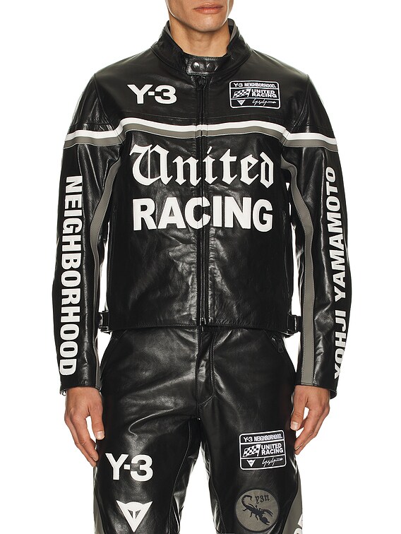 Y-3 Yohji Yamamoto x NBHD Leather Racer Jacket in Black | FWRD
