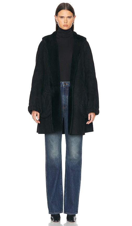 FWRD Renew Fendi Shearling Jacket in Black | REVOLVE