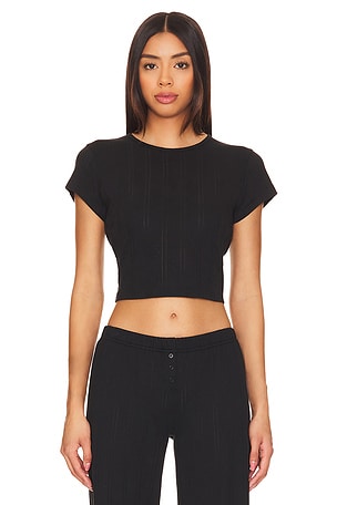 Alexander Wang Cheerleader Polo Top in Black | REVOLVE