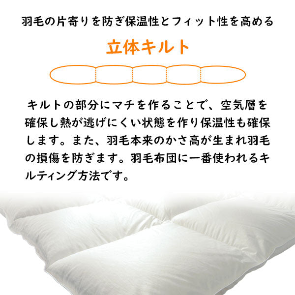 羽毛布団 生成 綿100% ポーランド産ホワイトダックダウン93% ロイヤル