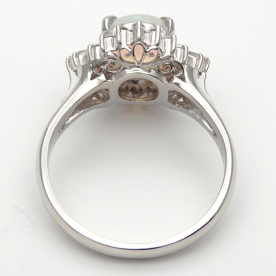 Pt900 プラチナ オパール ダイヤモンド 0.43ct 指輪 中古 美品 新品