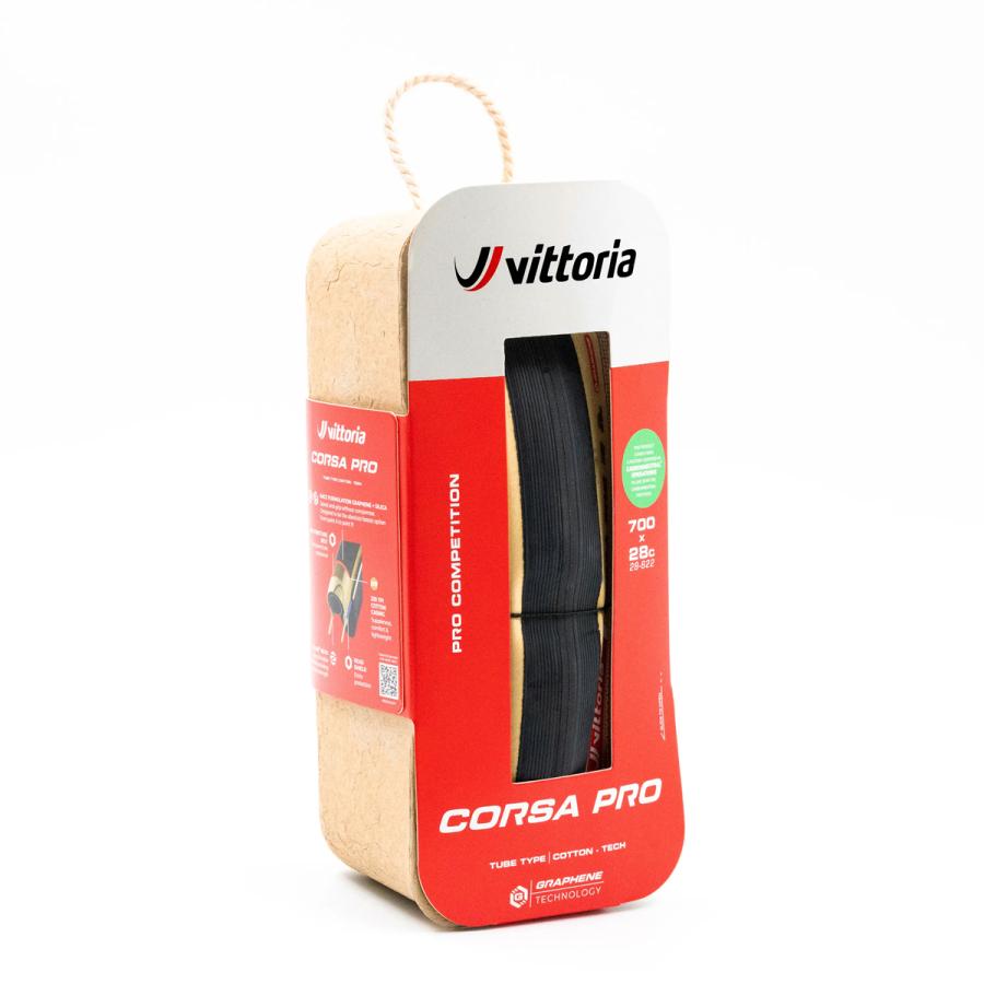 2本セット] Vittoria CORSA PRO Tube-Type Black/Para Clincher Tyre