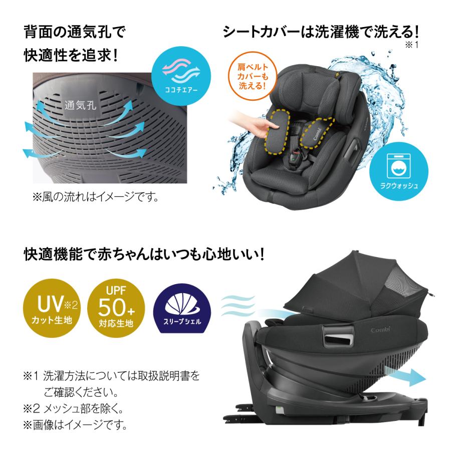 Combi（コンビ） チャイルドシート ISOFIX R129 回転式 新生児 から 4