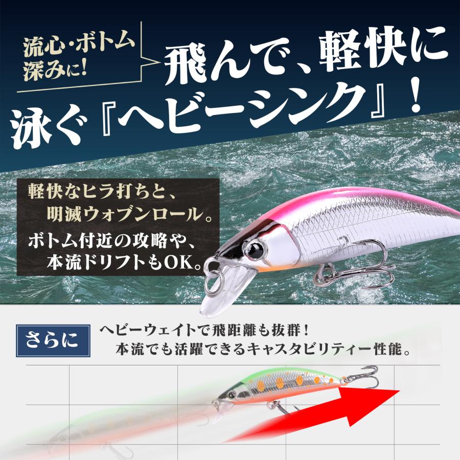 トラウトルアー 渓流 ルアー セット ミノー ヘビーシンキング 50mm 5.1