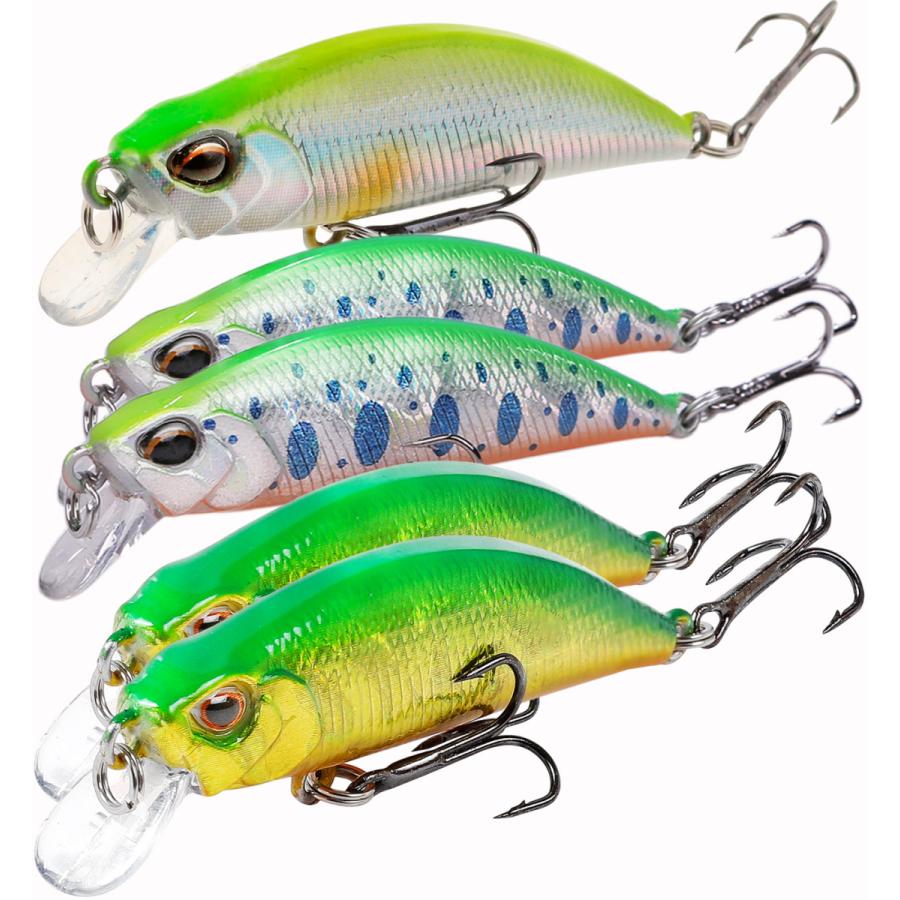 渓流 ルアー トラウト ミノー 5個 セット シンキング 5cm 4.8g 管理