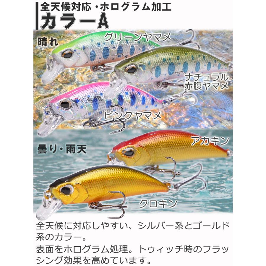 渓流 ルアー トラウト ミノー 5個 セット シンキング 5cm 4.8g 管理