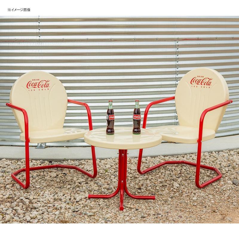 コカコーラ メタル テーブル チェア セット クリーム レトロ