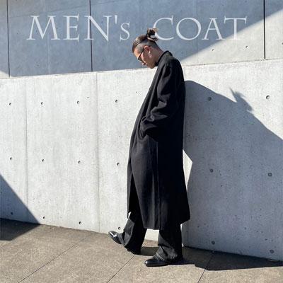 メンズ ロングコート シングル ブラック メンズファッション アウター