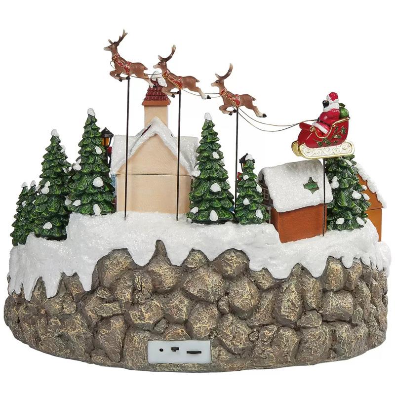 スノー ホリデービレッジ 高さ約42cm 北欧 装飾置物 LEDライト