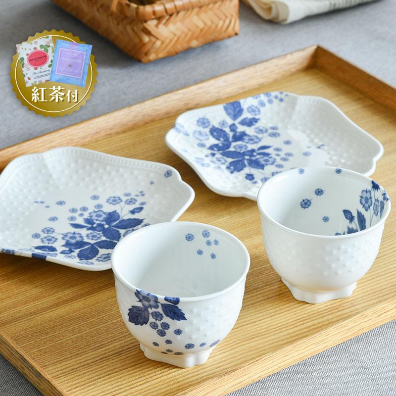 紅茶セット付き】 ウェッジウッド 和スイーツセット ストロベリー