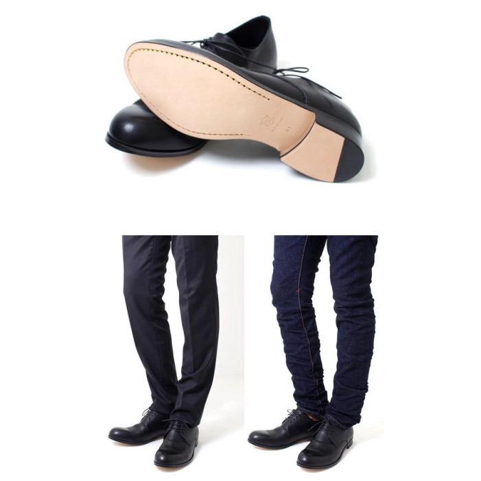 PADRONE パドローネ 再入荷完了 DERBY PLAIN TOE SHOES BLACK ダービー