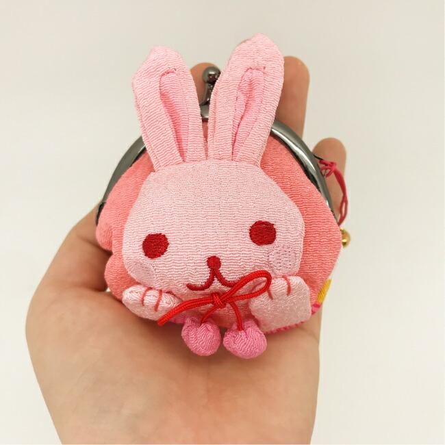 がま口財布 小銭入れ コインケース かわいい うさぎ がまぐち ボンボン