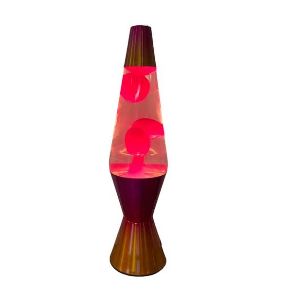 2339]ラバライト Red Wax Clear liquid hand painted pink and orange