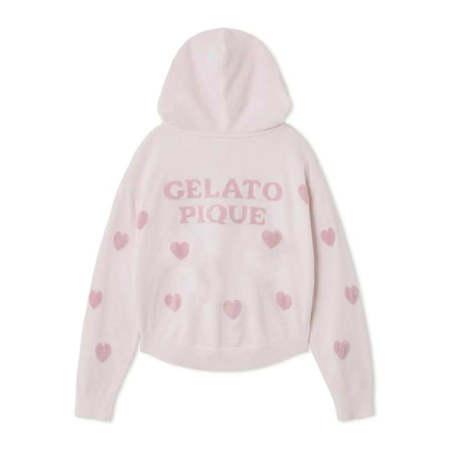 gelato pique（ジェラートピケ） ハートジャガード クロップドパーカー