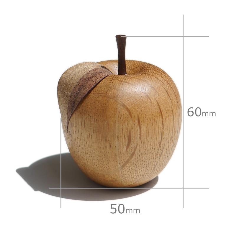 りんご ペーパーウェイト 手のひらサイズ オブジェ 木製 ハンドメイド
