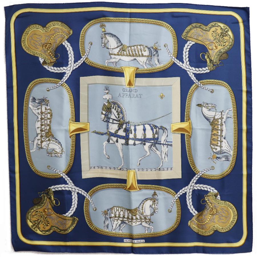 HERMES（エルメス） カレ90 GRAND APPARAT 盛装の馬 スカーフ シルク