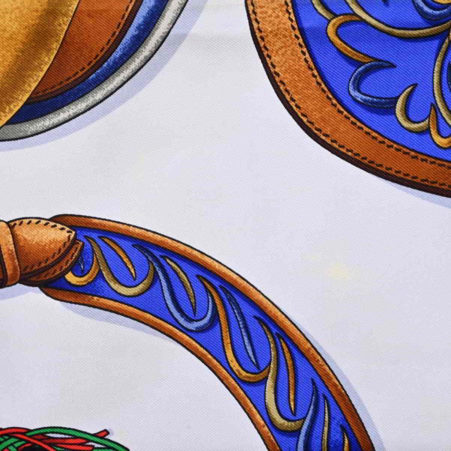 HERMES（エルメス） プリント シルク カレ スカーフ 90 90 ブルー