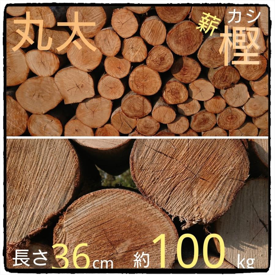 早い者勝ち 数量限定 丸太 未乾燥薪（樫・カシ）長さ36cm 約100kg