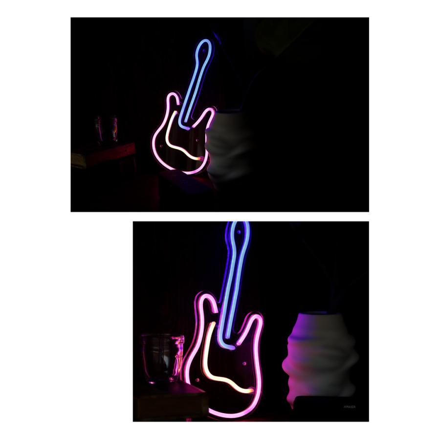 ネオンサイン ネオン看板 ライト 壁掛け 壁飾り USB ギター 楽器