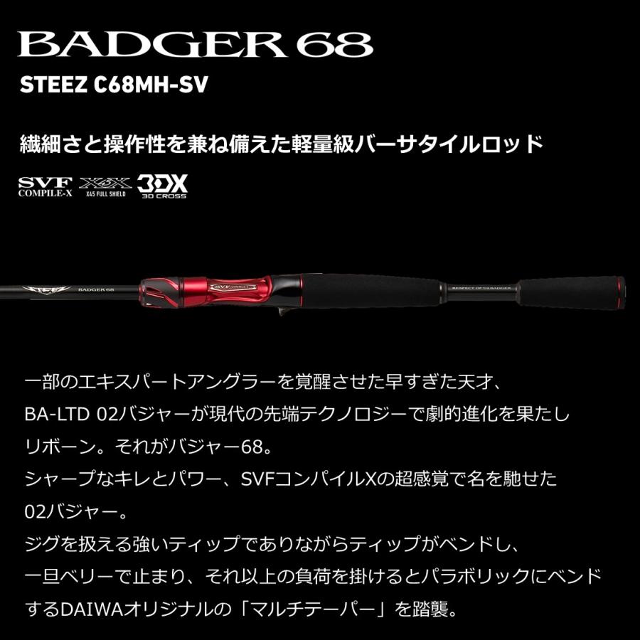 ダイワ ロッド '23 ベイトキャスティングロッド スティーズ C68MH-SV
