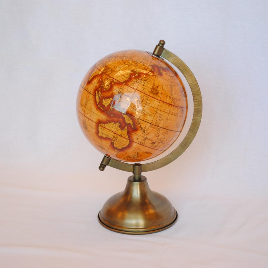 地球儀 おしゃれ 真鍮製 アンティーク風 木製 緯度 雑貨 オブジェ