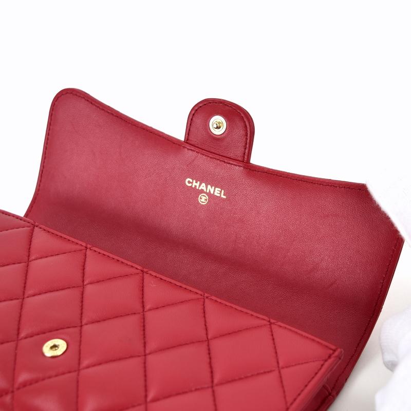 CHANEL（シャネル） 長財布 レッド系 ラムスキン クラシックロング