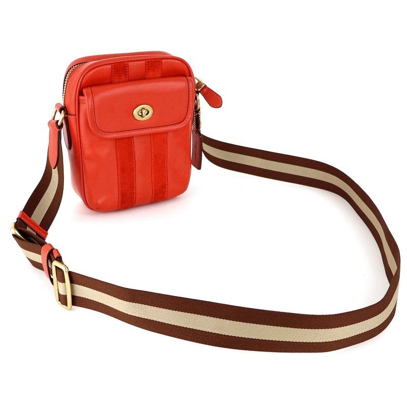 COACH（コーチ） バッグ オレンジ色 ショルダーバッグ レザー×スエード