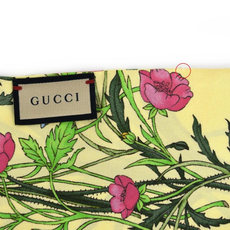 GUCCI（グッチ） スカーフ フローラプリント シルクネックボウ 733434