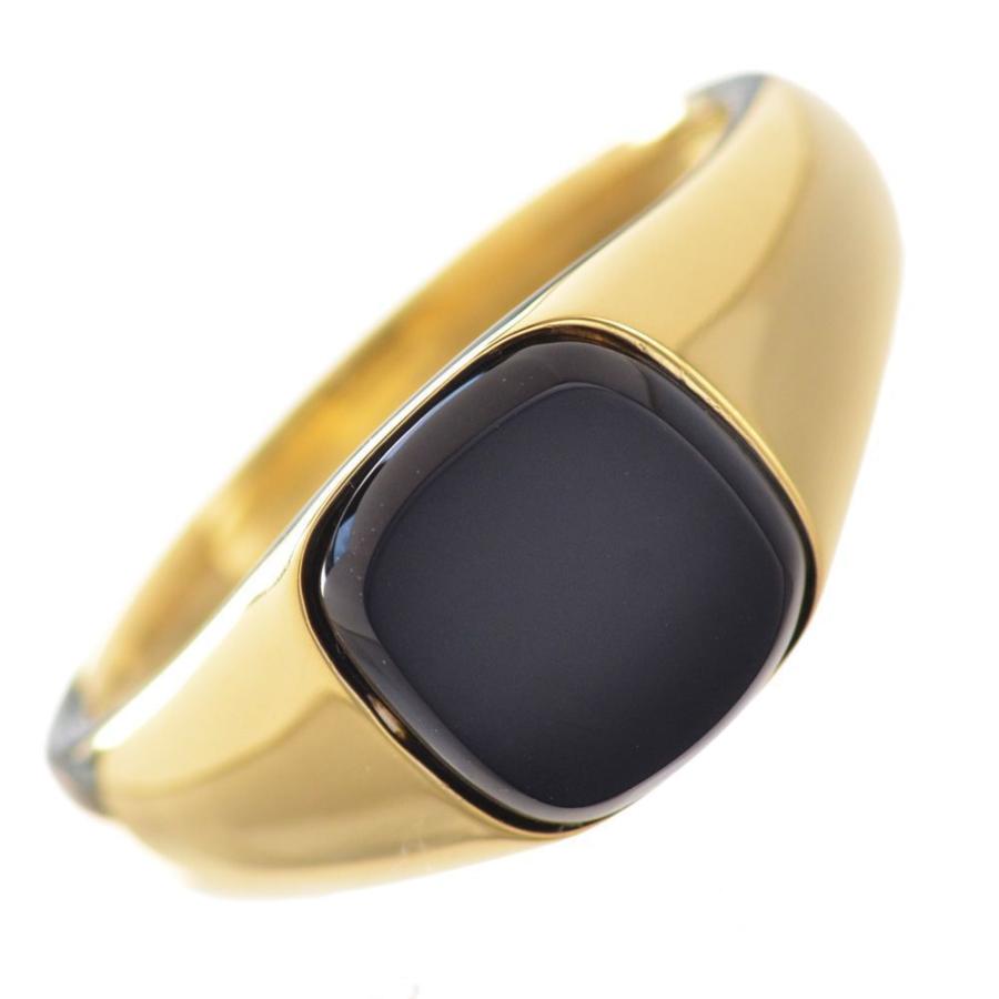 指輪 メンズリング 18金 K18 18k オニキス 印台 リング ゴールド
