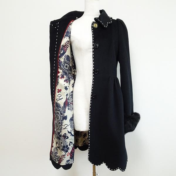 Lois CRAYON（ロイスクレヨン） #wnc コート M 黒 アンゴラ混 ラビット