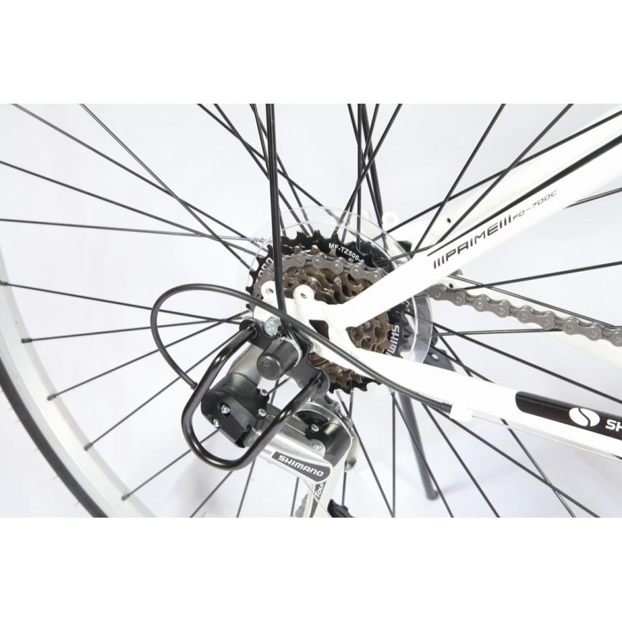 700C型 6段変速付折り畳みクロスバイク 折り畳み自転車 6sp ホワイト