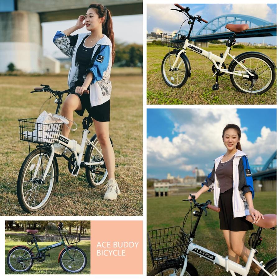 折りたたみ自転車 自転車 折り畳み自転車20インチ シマノ 6段変速 カギ