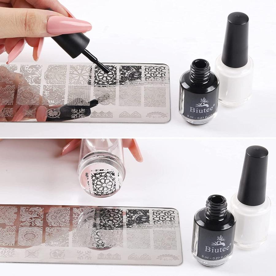 ジェルネイルカラーセット 2色 8ml BUITEE ネイルポリッシュ 黒と白