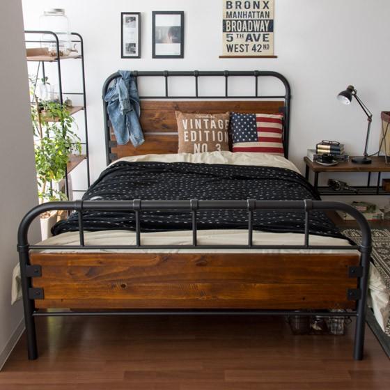 ベッドフレーム セミダブル パイプ セミダブルベッド パイプベッド