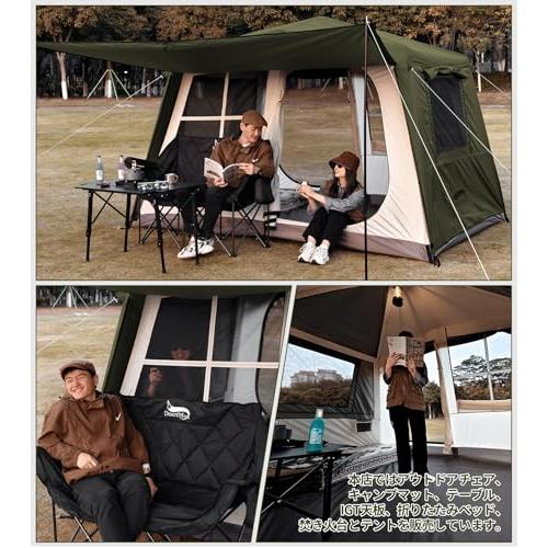 DesertFox テント大型 2〜6人用 ?簡単設営 ロッジ型 高さ200cm 4000mm