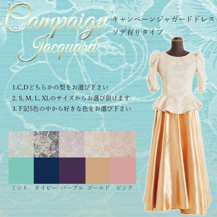 キャンペーン ジャガード 袖有りタイプ フラ ドレス 選べるカラー