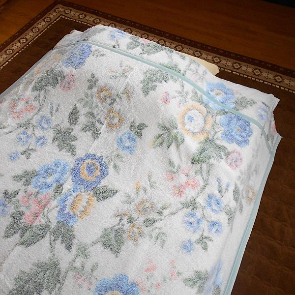 タオルケット シングルサイズ 140×200cm 花柄 パイル糸綿100％ パイル
