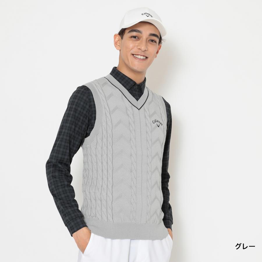 Callaway（キャロウェイ） ゴルフウェア ベスト 秋 冬 Vネックケーブル