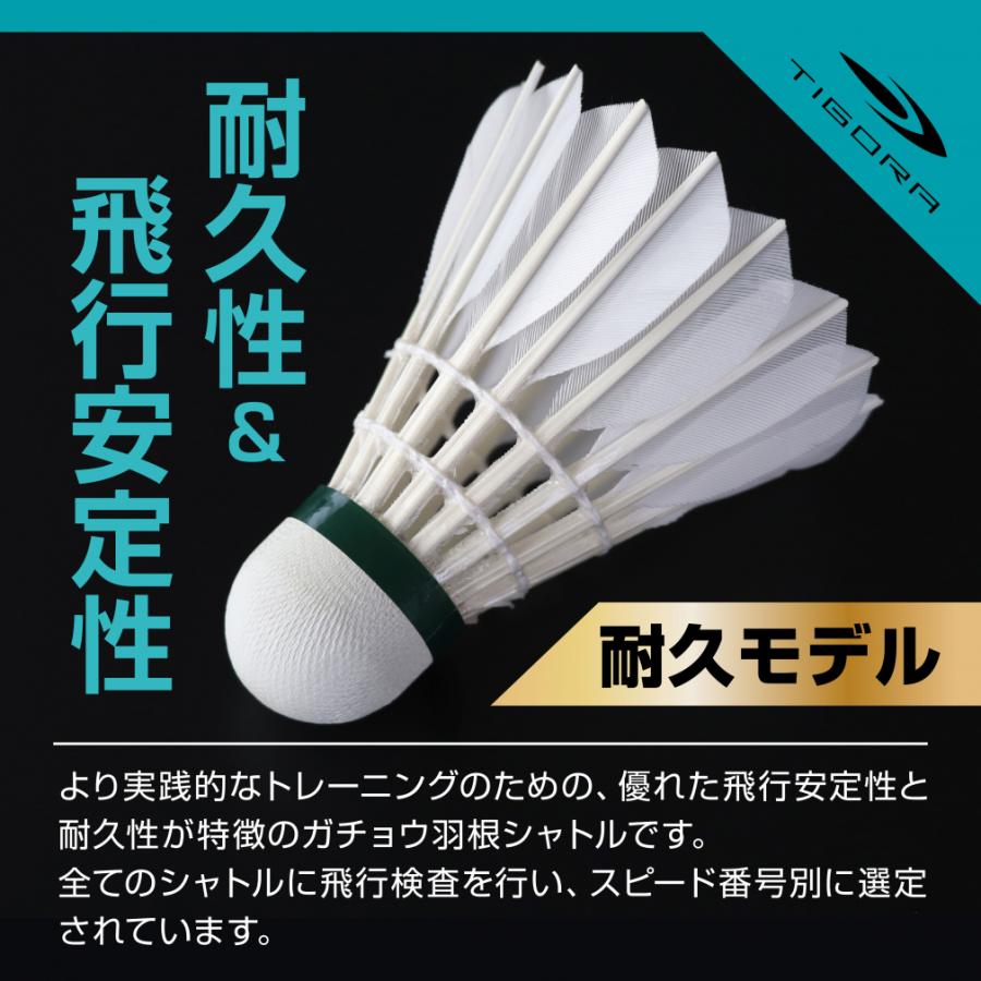 TIGORA（ティゴラ） 水鳥羽根シャトル フェザー ガチョウ 1ダース 4号