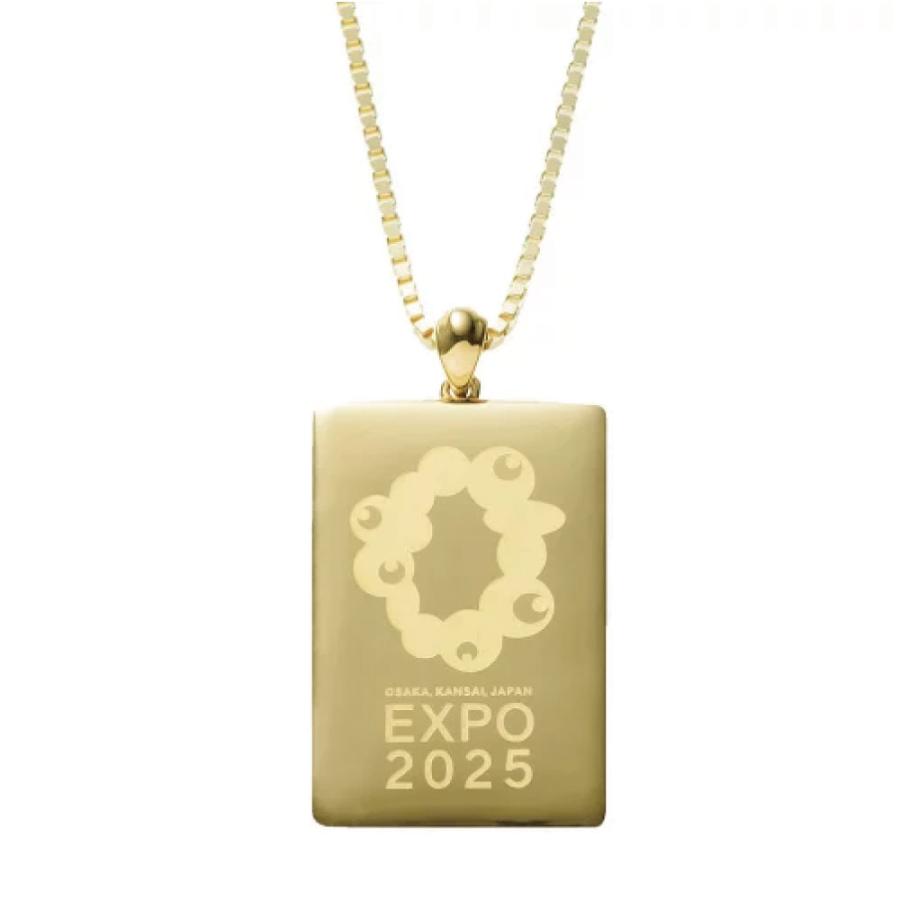 EXPO2025 公式ロゴ 角形ゴールドペンダント / ミャクミャク 大阪 関西