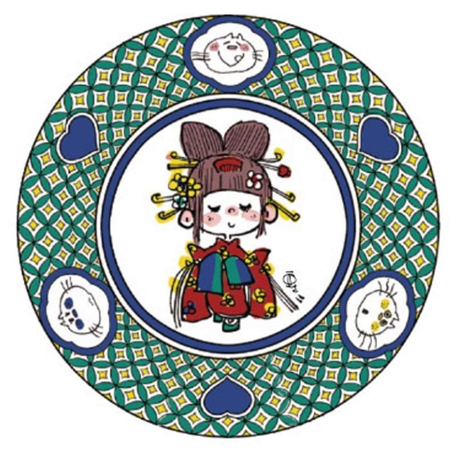 水森亜土 九谷焼 豆皿 「キモノ」 食器/皿/あどちゃん/亜土ちゃん
